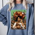 History Month Black Afro Girl Women Book Lovers Floral Comfort Colors Sweatshirt Denim History Month Black Afro Girl Women Book Lovers Floral Comfort Colors Sweatshirt Denim
