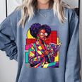 History Woman Reading Book Geometric Girl Educated Comfort Colors Sweatshirt Denim