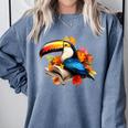 Toucan Reading Book Comfort Colors Sweatshirt Denim