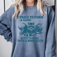 I Tried To Form A Gang But It Turned Into A Book-Club Reader Premium Tri-Blend Comfort Colors Sweatshirt Denim I Tried To Form A Gang But It Turned Into A Book-Club Reader Premium Tri-Blend Comfort Colors Sweatshirt Denim