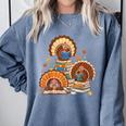 Turkey Read Books Reading Fall Thanksgiving Teacher Comfort Colors Sweatshirt Denim