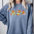 Turkey Reading Books Fall Thanksgiving Teacher Book Lovers Comfort Colors Sweatshirt Denim Turkey Reading Books Fall Thanksgiving Teacher Book Lovers Comfort Colors Sweatshirt Denim
