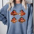 Turkey Reading Books Shirt Thanksgiving Turkey Bookworm Comfort Colors Sweatshirt Denim