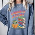 Unearth A Story Cute Turtle Reading Books Librarian Comfort Colors Sweatshirt Denim Unearth A Story Cute Turtle Reading Books Librarian Comfort Colors Sweatshirt Denim