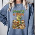 Unearth a Story Triceratops Dinosaur Reading Books Cute Dino Comfort Colors Sweatshirt Denim Unearth a Story Triceratops Dinosaur Reading Books Cute Dino Comfort Colors Sweatshirt Denim