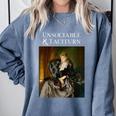 Unsociable And Taciturn Jane Austin Quote Book Classic Lit Comfort Colors Sweatshirt Denim