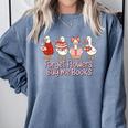 Valentine Cozy Goose Bookish Forget Flowers Buy Me Books Comfort Colors Sweatshirt Denim