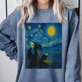 Van Gogh Starry Night Fantasy Reader Dragon Reading Book Comfort Colors Sweatshirt Denim Van Gogh Starry Night Fantasy Reader Dragon Reading Book Comfort Colors Sweatshirt Denim