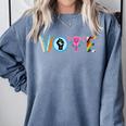 Vote Reproductive Right BLM Political Activism Lgbtq Book Comfort Colors Sweatshirt Denim