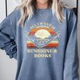 All I Want Is Sunshine & Books Summer Reading Comfort Colors Sweatshirt Denim
