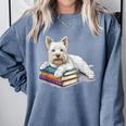 West Highland Terrier Books Dog Breed Westie Comfort Colors Sweatshirt Denim West Highland Terrier Books Dog Breed Westie Comfort Colors Sweatshirt Denim