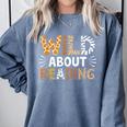 Wild About Reading Animal Bookworm Library Book Lover Reader Comfort Colors Sweatshirt Denim