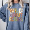 Wild About Reading Book Animal Children's Book Lover Teacher Comfort Colors Sweatshirt Denim Wild About Reading Book Animal Children's Book Lover Teacher Comfort Colors Sweatshirt Denim