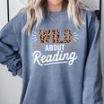 Wild About Reading Books Reader Lover Bookworm Leopard Print Comfort Colors Sweatshirt Denim Wild About Reading Books Reader Lover Bookworm Leopard Print Comfort Colors Sweatshirt Denim