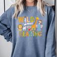 Wild About Reading Kid Love Wild Animal Books Back To School Comfort Colors Sweatshirt Denim