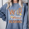 Wild About Reading Teacher Reading Books Back To School Comfort Colors Sweatshirt Denim