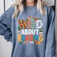 Wild About Reading Zoo Animals Books Reader Lover Comfort Colors Sweatshirt Denim Wild About Reading Zoo Animals Books Reader Lover Comfort Colors Sweatshirt Denim