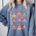 Witches Reading Books Halloween Cute Teens Kids Comfort Colors Sweatshirt Denim