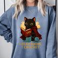 Wizard Cat Reading a Book While Crocheting Comfort Colors Sweatshirt Denim Wizard Cat Reading a Book While Crocheting Comfort Colors Sweatshirt Denim
