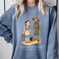 Wizard Of Oz Book Quote Scarecrow Dorothy Retro Drawing Comfort Colors Sweatshirt Denim