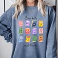 Women Cool Kids Read Books Teacher Back To School Librarian Comfort Colors Sweatshirt Denim