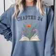 Women's Chapter 24 Book Lovers & Readers 24th Birthday Wildflowers Comfort Colors Sweatshirt Denim Women's Chapter 24 Book Lovers & Readers 24th Birthday Wildflowers Comfort Colors Sweatshirt Denim