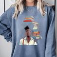 Women's Education Is Freedom Teacher Books Black History Month Comfort Colors Sweatshirt Denim