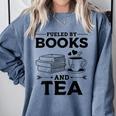 Women's Fueled By Books And Tea Book Lover Bookworm Reading Books Comfort Colors Sweatshirt Denim Women's Fueled By Books And Tea Book Lover Bookworm Reading Books Comfort Colors Sweatshirt Denim