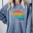 Women's Never Underestimate The Power Of A Girl With Book Reading Comfort Colors Sweatshirt Denim