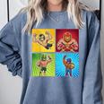 Wrestling Comic Book Wrestler Mexican Lucha Libre Mask Comfort Colors Sweatshirt Denim Wrestling Comic Book Wrestler Mexican Lucha Libre Mask Comfort Colors Sweatshirt Denim