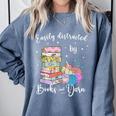 Yarn Quote Easily Distracted By Books And Yarn Reader Comfort Colors Sweatshirt Denim Yarn Quote Easily Distracted By Books And Yarn Reader Comfort Colors Sweatshirt Denim