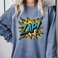 ZAP Comic Book Retro Artwork – Cartoon Collector Comfort Colors Sweatshirt Denim ZAP Comic Book Retro Artwork – Cartoon Collector Comfort Colors Sweatshirt Denim
