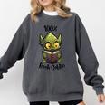 100 Book Goblin Cute Book Reader And Library Lover Comfort Colors Sweatshirt Pepper