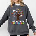 100 Days In The Books Reading Teacher 100th Day Of School Premium Tri-Blend Comfort Colors Sweatshirt Pepper