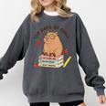 100 Days Of Chill Cute Capybara School Book Lover Comfort Colors Sweatshirt Pepper 100 Days Of Chill Cute Capybara School Book Lover Comfort Colors Sweatshirt Pepper