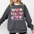 100 Days Of School Coquette Bow School Bus Pencil Books Comfort Colors Sweatshirt Pepper