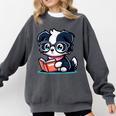 Adorable Book Lover Border Collie With Reading Glasses Cute Raglan Baseball Tee Comfort Colors Sweatshirt Pepper