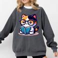 Adorable Book Lover Calico Cat With Reading Glasses Cute For Men Women Kids Comfort Colors Sweatshirt Pepper Adorable Book Lover Calico Cat With Reading Glasses Cute For Men Women Kids Comfort Colors Sweatshirt Pepper