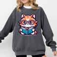 Adorable Book Lover Maine Coon Cat With Reading Glasses Cute Comfort Colors Sweatshirt Pepper Adorable Book Lover Maine Coon Cat With Reading Glasses Cute Comfort Colors Sweatshirt Pepper