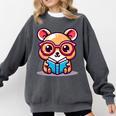 Adorable Book Lover Quokka With Reading Glasses Cute Comfort Colors Sweatshirt Pepper