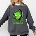 Alien Face Ew People UFO Introvert Meme Men Women Kids Comfort Colors Sweatshirt Pepper Alien Face Ew People UFO Introvert Meme Men Women Kids Comfort Colors Sweatshirt Pepper