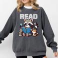 Animals Raccoon Reading Book Librarian Across America Kids Comfort Colors Sweatshirt Pepper