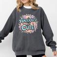 Anxious But Cute Introvert Floral Social Anxiety Comfort Colors Sweatshirt Pepper