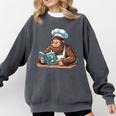 Bigfoot Reading a Cookbook Comfort Colors Sweatshirt Pepper