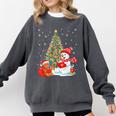 Book Christmas Tree Bookworm Gingerbread Man Snowman Reading Comfort Colors Sweatshirt Pepper