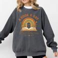 A Book A Day Keeps Reality Away Reading Comfort Colors Sweatshirt Pepper