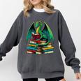 Book Dragon Reading Books Comfort Colors Sweatshirt Pepper