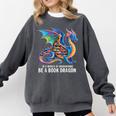 Be a Book Dragon Reading Comfort Colors Sweatshirt Pepper