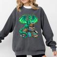 Book Dragon Reading Fantasy Comfort Colors Sweatshirt Pepper