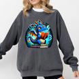 Book Dragon Reading Lover Comfort Colors Sweatshirt Pepper